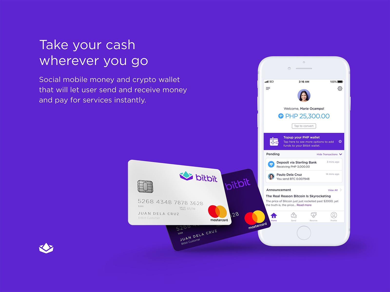 Bitbit Cash - Wallet app visual design
